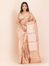 KAVVYA  PEACH ORGANZA SILK SAREE